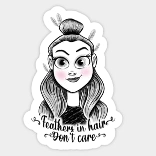 Feathers in Hair Sticker